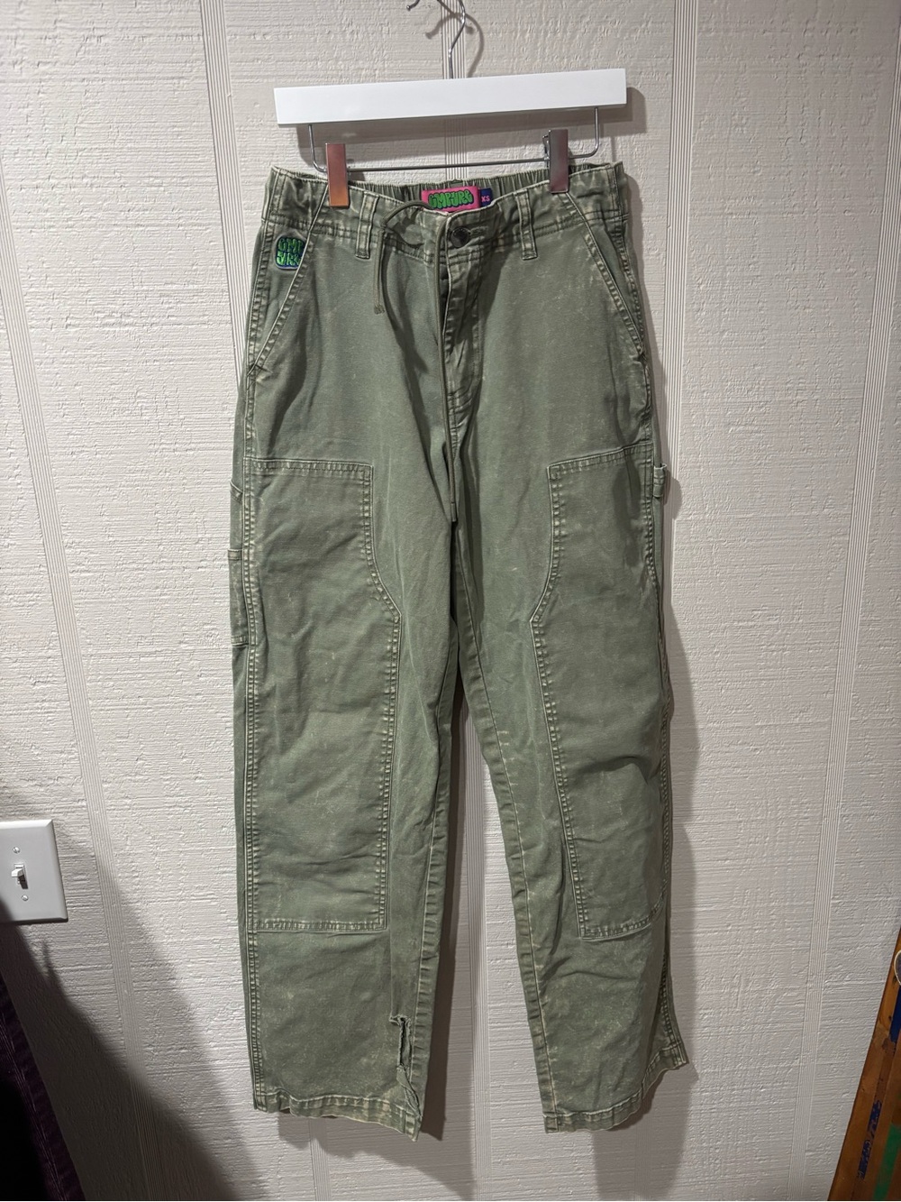Empyre Olive/ Sage Green Boot Cut Cargo Pants
